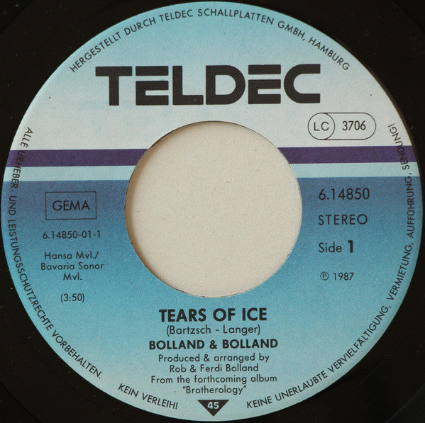 Bolland & Bolland : Tears Of Ice (7", Single)