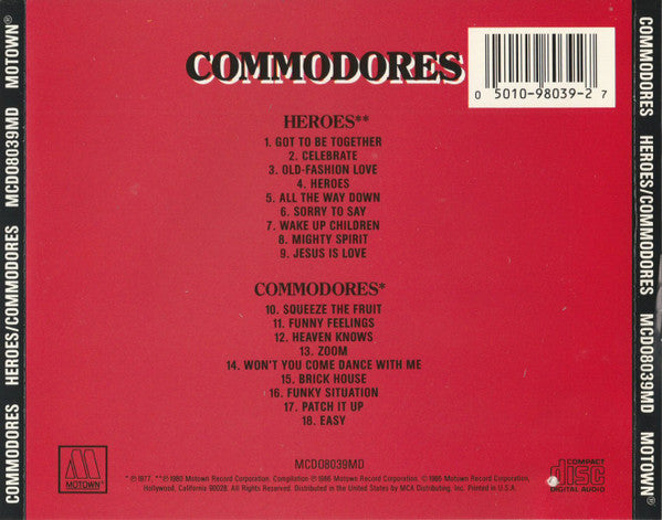 Commodores : Heroes / Commodores (CD, Comp)