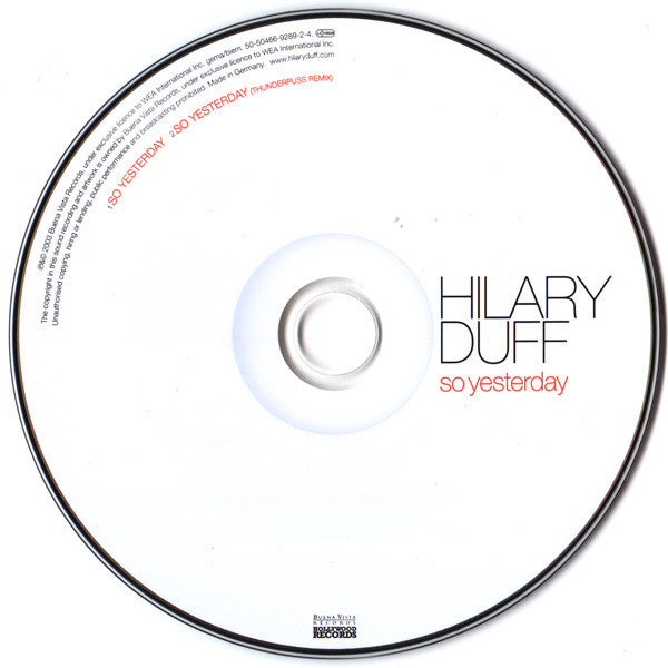 Hilary Duff : So Yesterday (CD, Single)