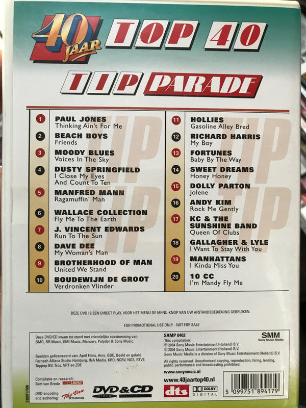 Various : 40 Jaar Top 40 - Tip Parade (CD, Comp, Promo + DVD-V, Comp, Promo, PAL)