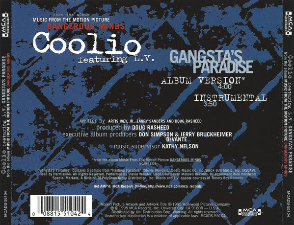 Coolio Featuring LV : Gangsta’s Paradise (CD, Single)