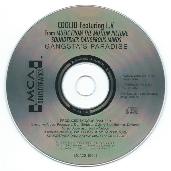 Coolio Featuring LV : Gangsta’s Paradise (CD, Single)