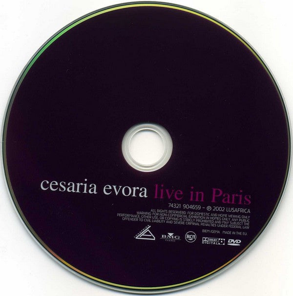 Cesaria Evora : Live In Paris (DVD-V, PAL, Dol)