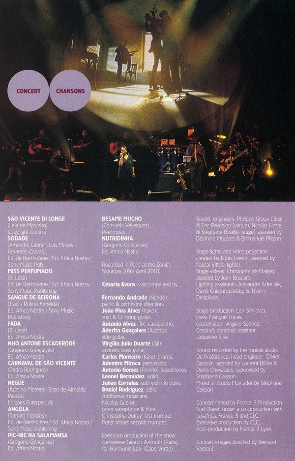 Cesaria Evora : Live In Paris (DVD-V, PAL, Dol)