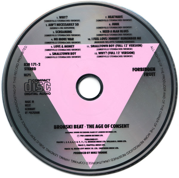 Bronski Beat : The Age Of Consent (CD, Album)
