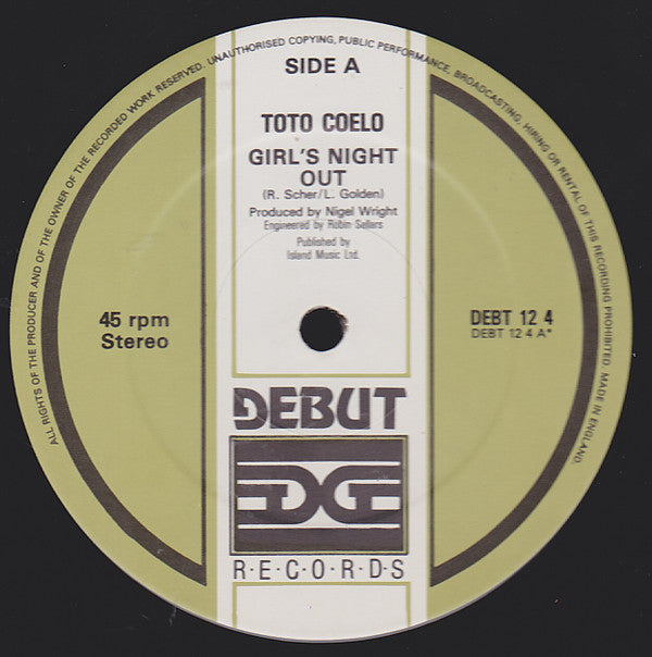 Toto Coelo : Girl's Night Out (12")