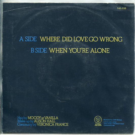 Belle And The Devotions : Where Did Love Go Wrong (7", Single)