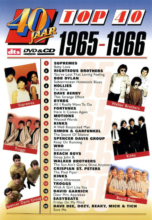 Various : 40 Jaar Top 40 - 1965-1966 (CD, Comp + DVD-V, Comp, PAL)