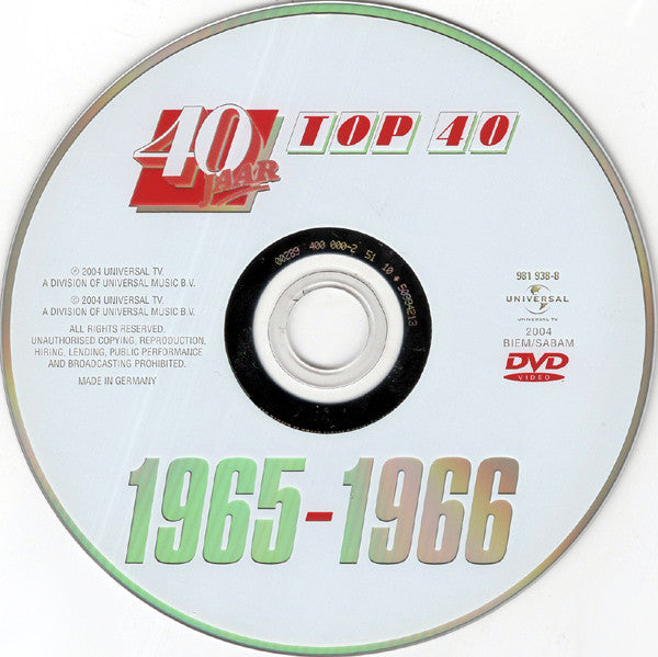 Various : 40 Jaar Top 40 - 1965-1966 (CD, Comp + DVD-V, Comp, PAL)