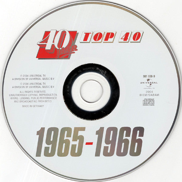 Various : 40 Jaar Top 40 - 1965-1966 (CD, Comp + DVD-V, Comp, PAL)