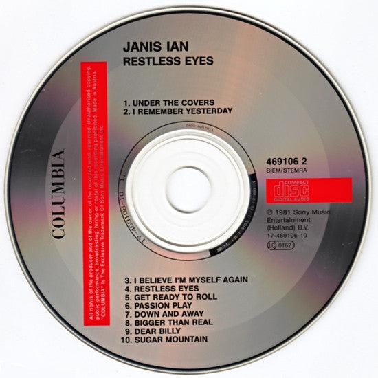Janis Ian : Restless Eyes (CD, Album, RE)