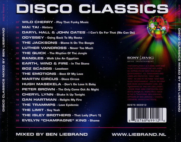 Ben Liebrand : Disco Classics Mixed By Ben Liebrand (CD, Mixed)