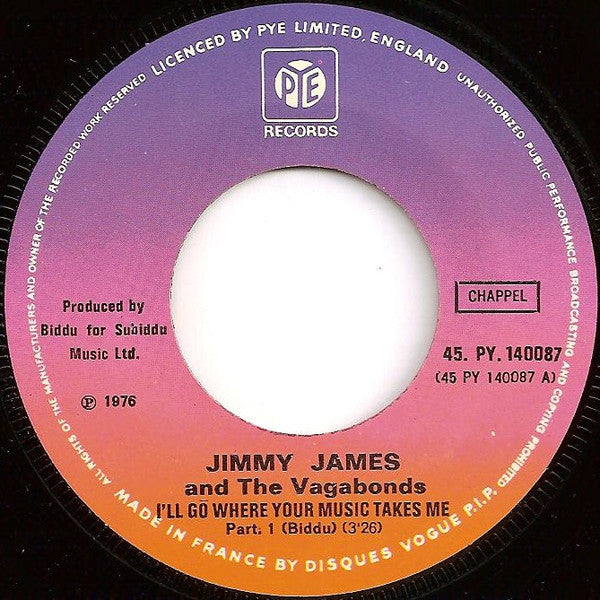 Jimmy James & The Vagabonds : I'll Go Where Your Music Takes Me (Part 1&2) (7")