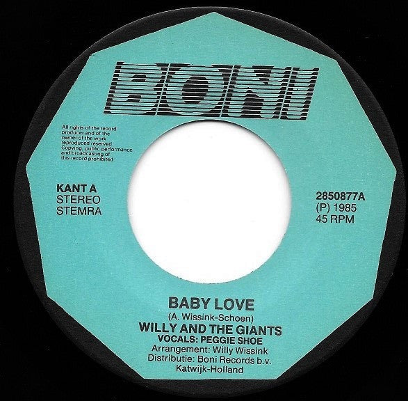 Willy And His Giants Featuring Peggy Shoe : Baby Love (7", Single)