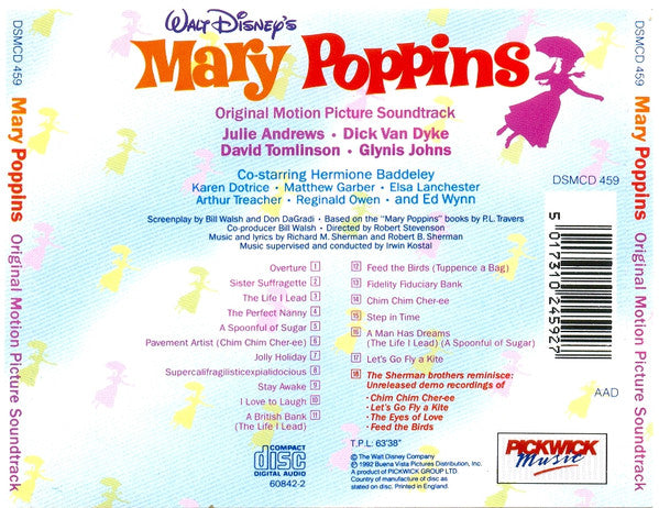 Various : Walt Disney's Mary Poppins (Original Motion Soundtrack) (CD, Album, RE, RM)