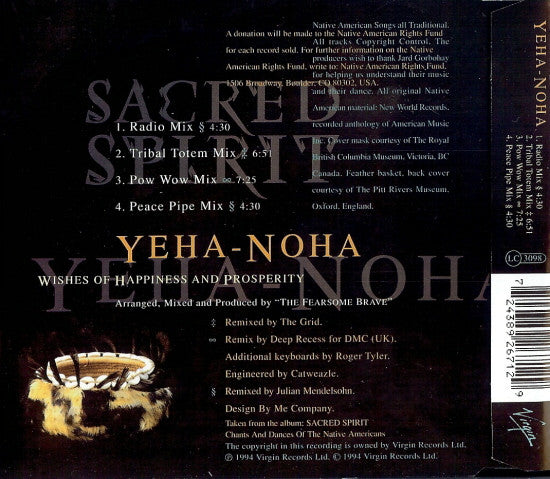 Sacred Spirit : Yeha-Noha (CD, Maxi)