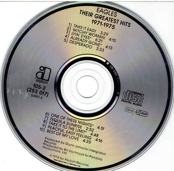 Eagles : Their Greatest Hits 1971-1975 (CD, Album, Comp, RE)