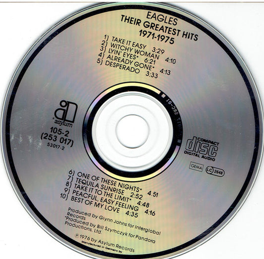 Eagles : Their Greatest Hits 1971-1975 (CD, Album, Comp, RE)
