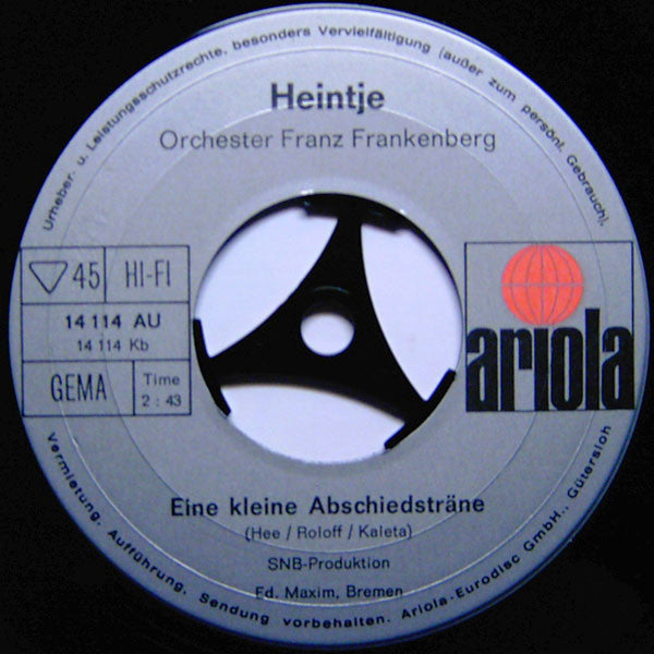 Heintje : Heidschi Bumbeidschi (7", Single, Tel)