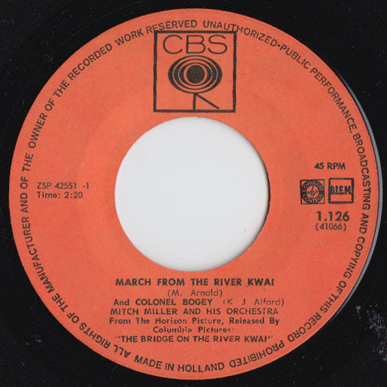 Mitch Miller : March Of The River Kwai / The Yellow Rose Of Texas (7", Single)