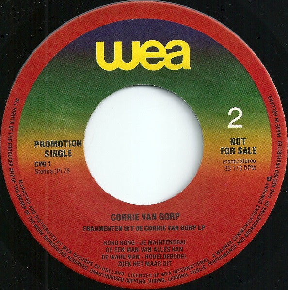 Corrie van Gorp : Corrie Van Gorp (7", Single, Promo)