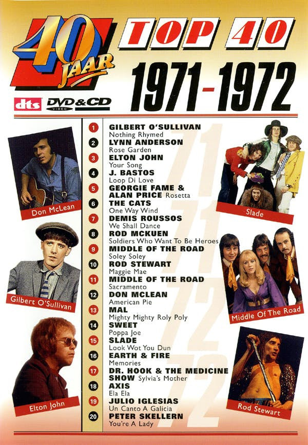 Various : 40 Jaar Top 40 - 1971-1972 (CD, Comp + DVD-V, Comp, PAL)