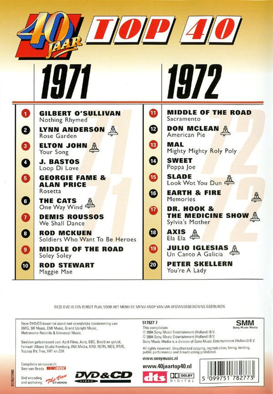 Various : 40 Jaar Top 40 - 1971-1972 (CD, Comp + DVD-V, Comp, PAL)