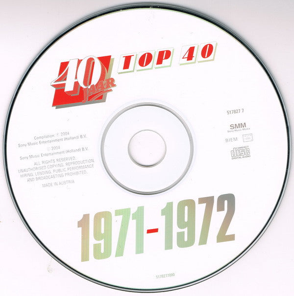 Various : 40 Jaar Top 40 - 1971-1972 (CD, Comp + DVD-V, Comp, PAL)