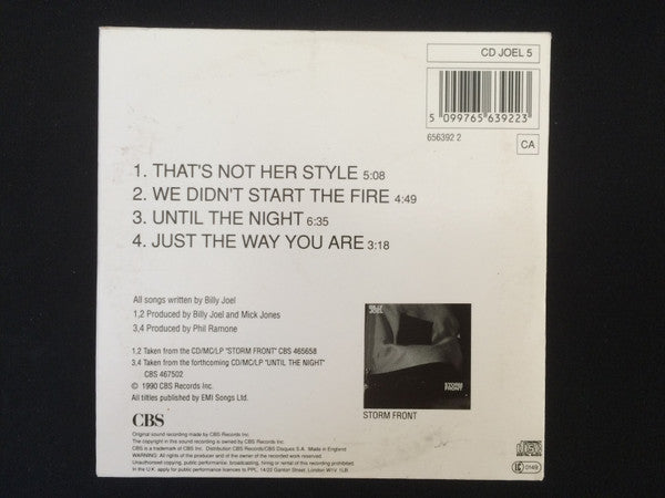 Billy Joel : That's Not Her Style (CD, Single)