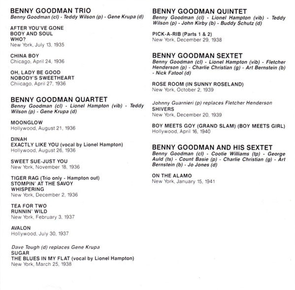 Benny Goodman : Small Combos 1935-1941 (CD, Comp)