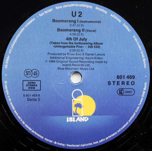 U2 : Pride (In The Name Of Love) (12", Maxi)