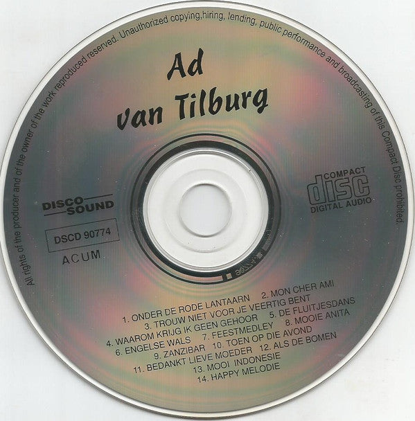 Ad van Tilburg : De Beste Van Ad van Tilburg (CD, Album)