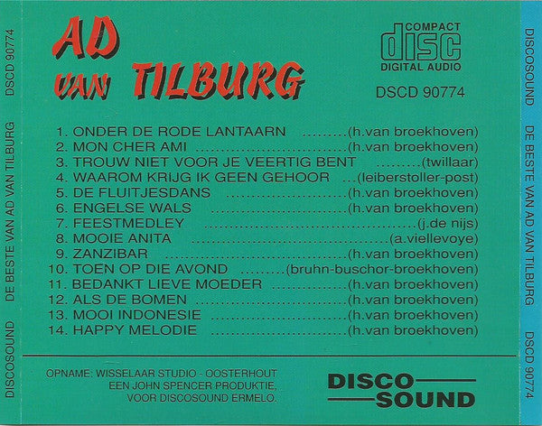 Ad van Tilburg : De Beste Van Ad van Tilburg (CD, Album)