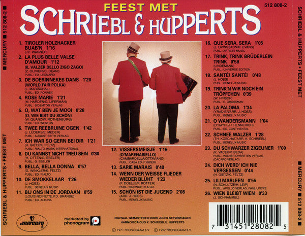 Harmonica Duo K. Schriebl / J. Hupperts : Feest Met Schriebl & Hupperts (CD, Album)