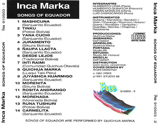 Quichua Marka : Inca Marka (Songs Of Equador) (CD, Album)