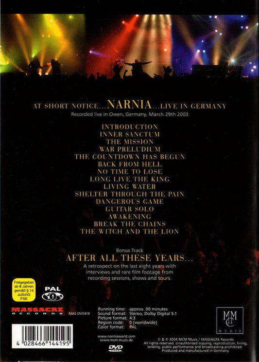 Narnia : At Short Notice... Live In Germany (DVD-V, PAL)