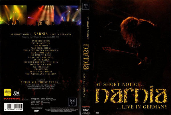 Narnia : At Short Notice... Live In Germany (DVD-V, PAL)