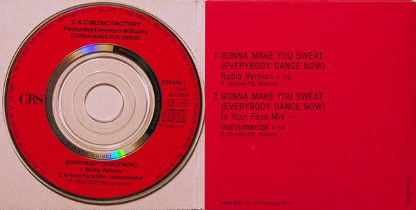 C + C Music Factory Featuring Freedom Williams : Gonna Make You Sweat (Everybody Dance Now) (CD, Mini, Single)
