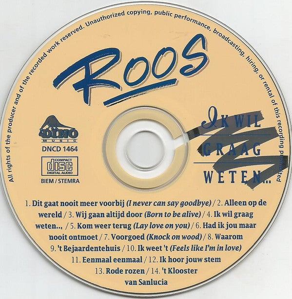 Roos (7) : Ik Wil Graag Weten... (CD, Album)