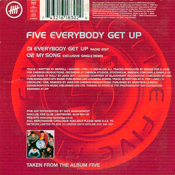 Five : Everybody Get Up (CD, Single)