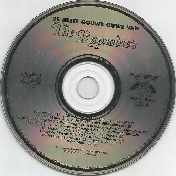 The Rapsodie's : De Beste Gouwe Ouwe Van The Rapsodie's (2xCD, Comp)