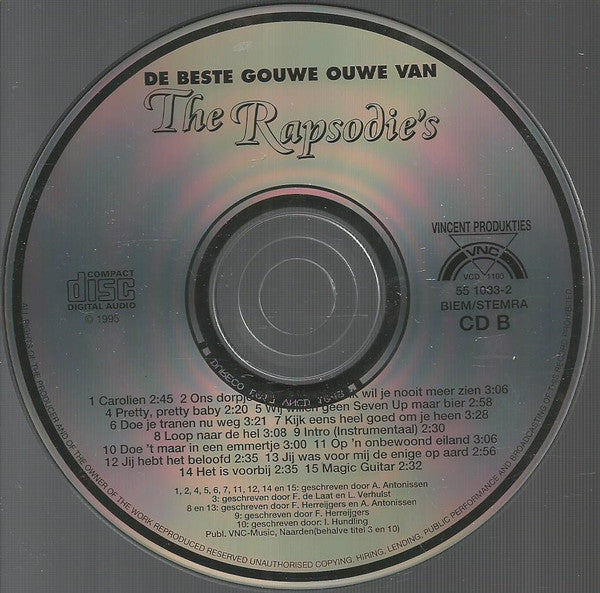 The Rapsodie's : De Beste Gouwe Ouwe Van The Rapsodie's (2xCD, Comp)