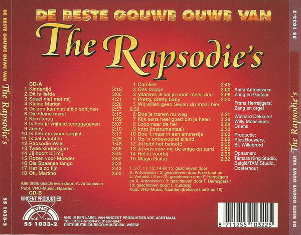 The Rapsodie's : De Beste Gouwe Ouwe Van The Rapsodie's (2xCD, Comp)