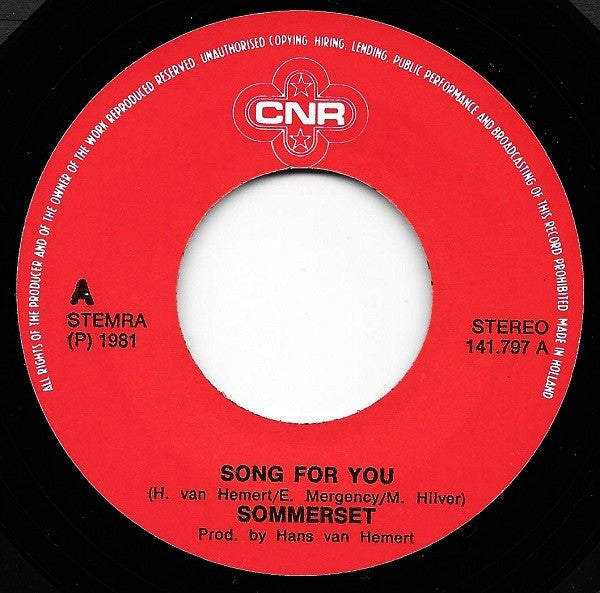 Sommerset (2) : Song For You (7", Single)