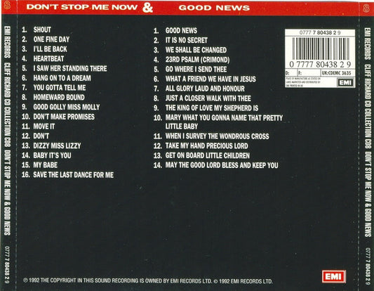 Cliff Richard : The CD Collection 8, Don't Stop Me Now & Good News (2xCD, Album, Comp, RM)