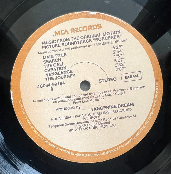 Tangerine Dream : Sorcerer (LP, Album)