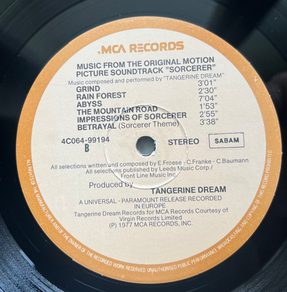 Tangerine Dream : Sorcerer (LP, Album)