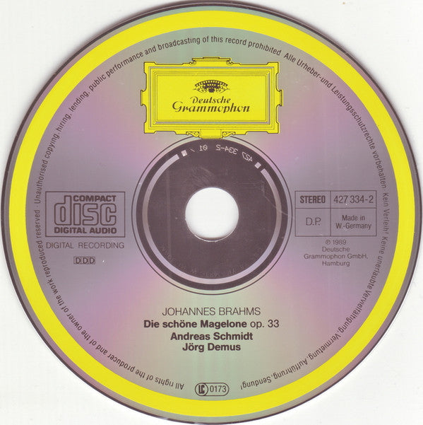 Johannes Brahms, Andreas Schmidt (2) ∙ Jörg Demus : Die Schöne Magelone (CD)