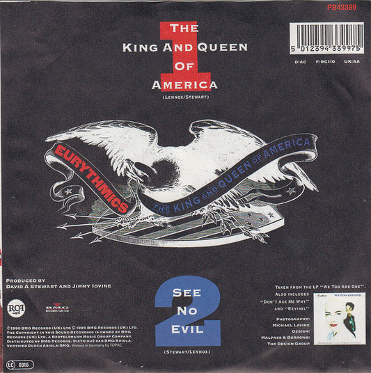 Eurythmics : The King And Queen Of America (7", Single)