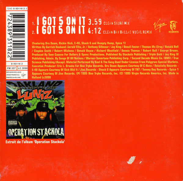 Luniz : I Got 5 On It (CD, Single)